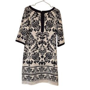 Neiman Marcus Women's Ivory & Black Silk Dress